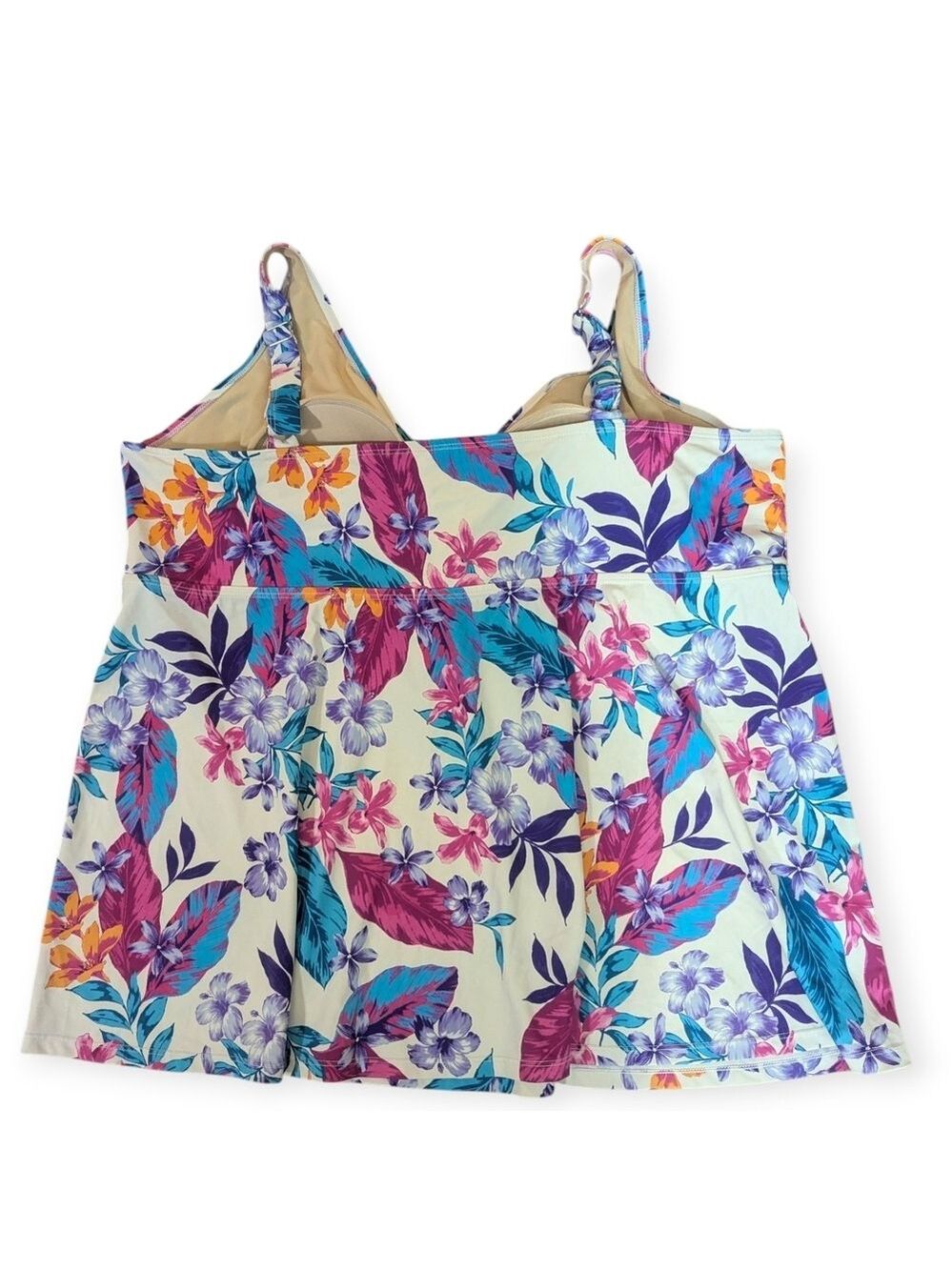 Swimsuits For All Floral V Neck Tankini Top Set Size 28 - Picture 5 of 12